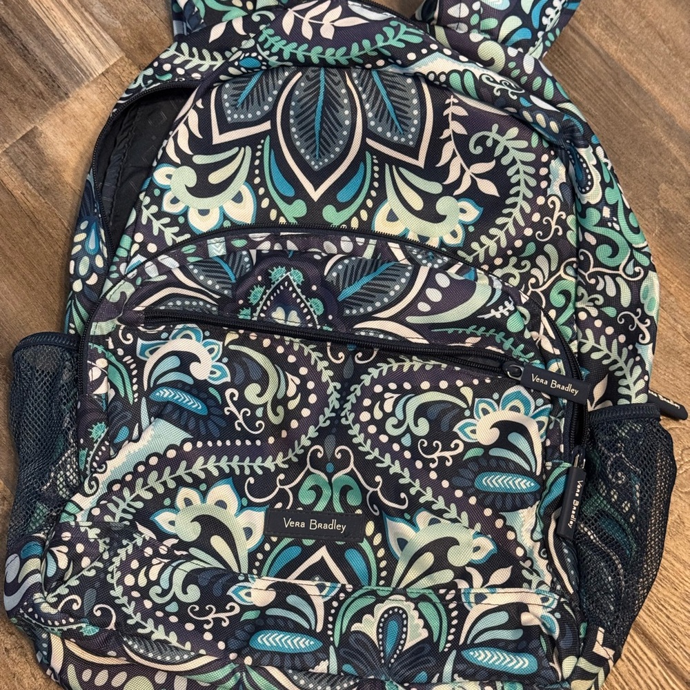 Vera Bradley Turquoise Blue and Green Paisley Backpack